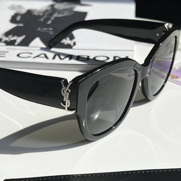 NEW Saint Laurent SLM95/F Black POLARIZED Sunglasses - Picture 5 of 11